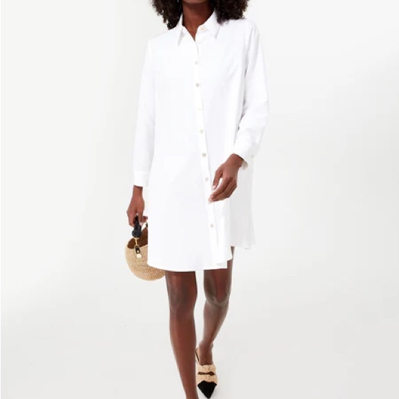 POMANDER PLACE White Oxford Harris Shirt Dress - Picture 1 of 6